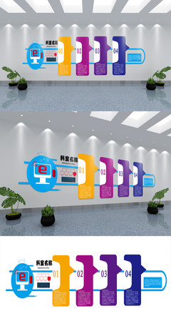 原创蓝色大气科技文化墙矢量图免费下载_ai格式_6200像素_编号36406427